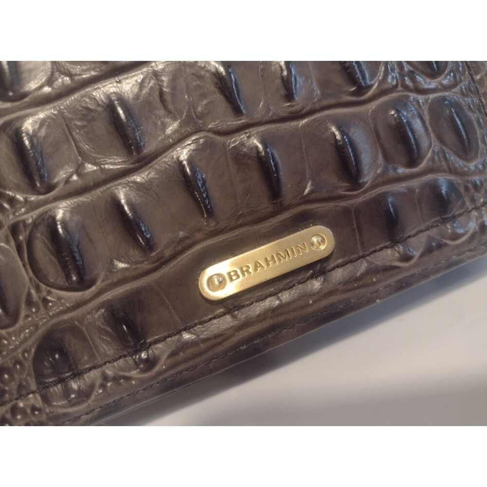 Brahmin Debra Brown Wristlet Wallet Melbourne Leather Croc Embossed - Picture 3 of 16